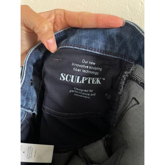 Athleta Jeans Women's 4 High Rise Sculptek Skinny Blue Denim Performance - Picture 7 of 7